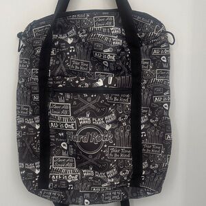 Hard Rock Cafe Black & White Doodle Graphic Backpack